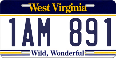 WV license plate 1AM891