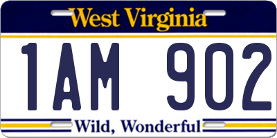 WV license plate 1AM902