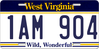 WV license plate 1AM904