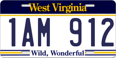 WV license plate 1AM912