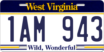 WV license plate 1AM943