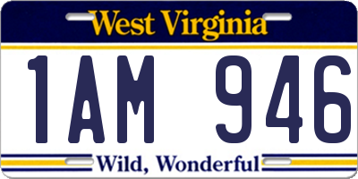 WV license plate 1AM946