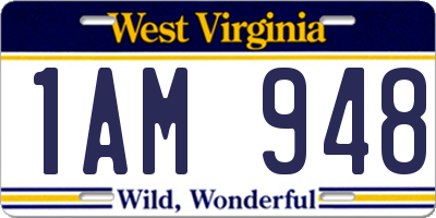 WV license plate 1AM948
