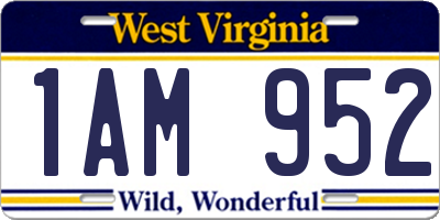 WV license plate 1AM952