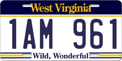 WV license plate 1AM961