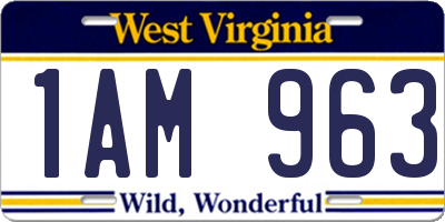 WV license plate 1AM963