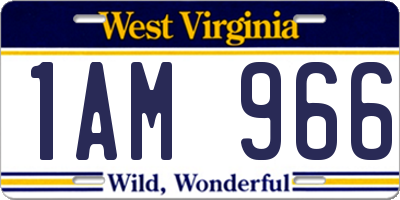 WV license plate 1AM966