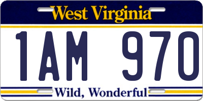 WV license plate 1AM970