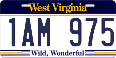 WV license plate 1AM975