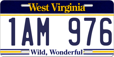 WV license plate 1AM976