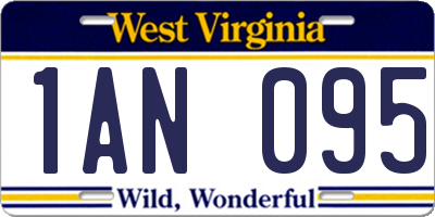 WV license plate 1AN095