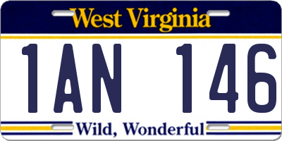 WV license plate 1AN146