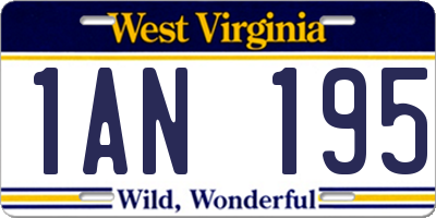 WV license plate 1AN195