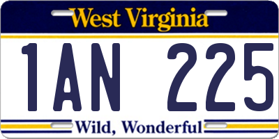 WV license plate 1AN225