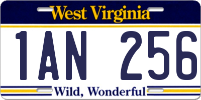 WV license plate 1AN256