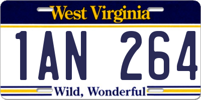WV license plate 1AN264