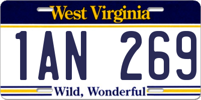 WV license plate 1AN269