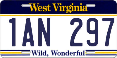 WV license plate 1AN297