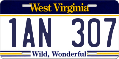 WV license plate 1AN307