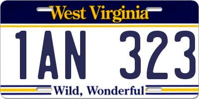 WV license plate 1AN323