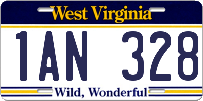 WV license plate 1AN328