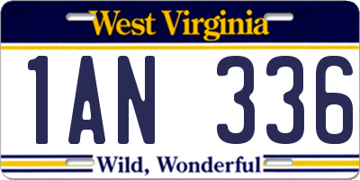 WV license plate 1AN336