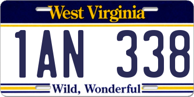 WV license plate 1AN338
