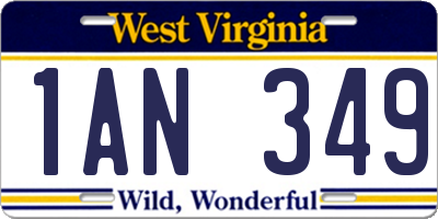 WV license plate 1AN349