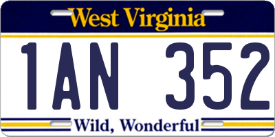 WV license plate 1AN352
