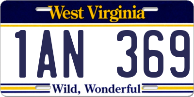 WV license plate 1AN369