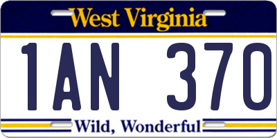 WV license plate 1AN370