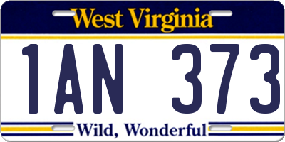 WV license plate 1AN373
