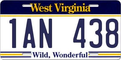 WV license plate 1AN438