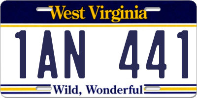 WV license plate 1AN441
