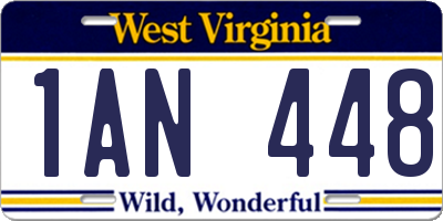 WV license plate 1AN448
