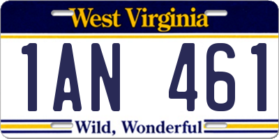 WV license plate 1AN461