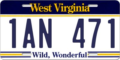 WV license plate 1AN471