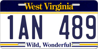WV license plate 1AN489
