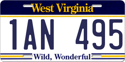 WV license plate 1AN495