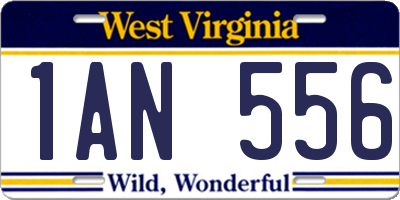 WV license plate 1AN556