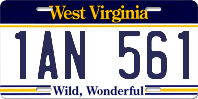 WV license plate 1AN561