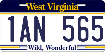 WV license plate 1AN565