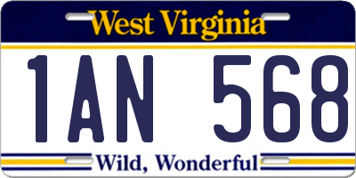 WV license plate 1AN568