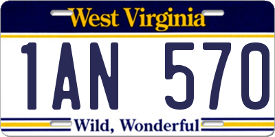 WV license plate 1AN570