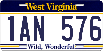 WV license plate 1AN576