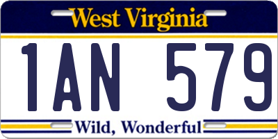 WV license plate 1AN579