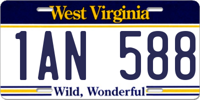 WV license plate 1AN588