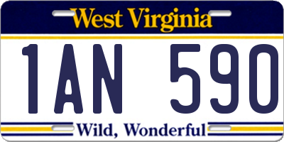 WV license plate 1AN590