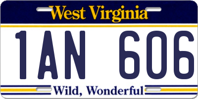 WV license plate 1AN606