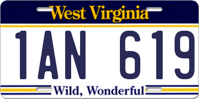 WV license plate 1AN619